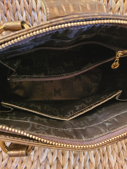 Metrocity Brand Bronze Leather Handbag