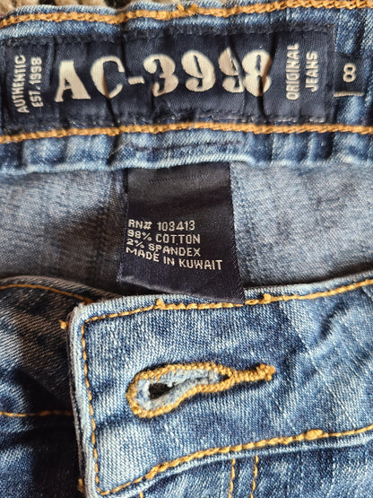 Vintage ACCESS 3998 A-Line Denim Midi Skirt  - Size 8