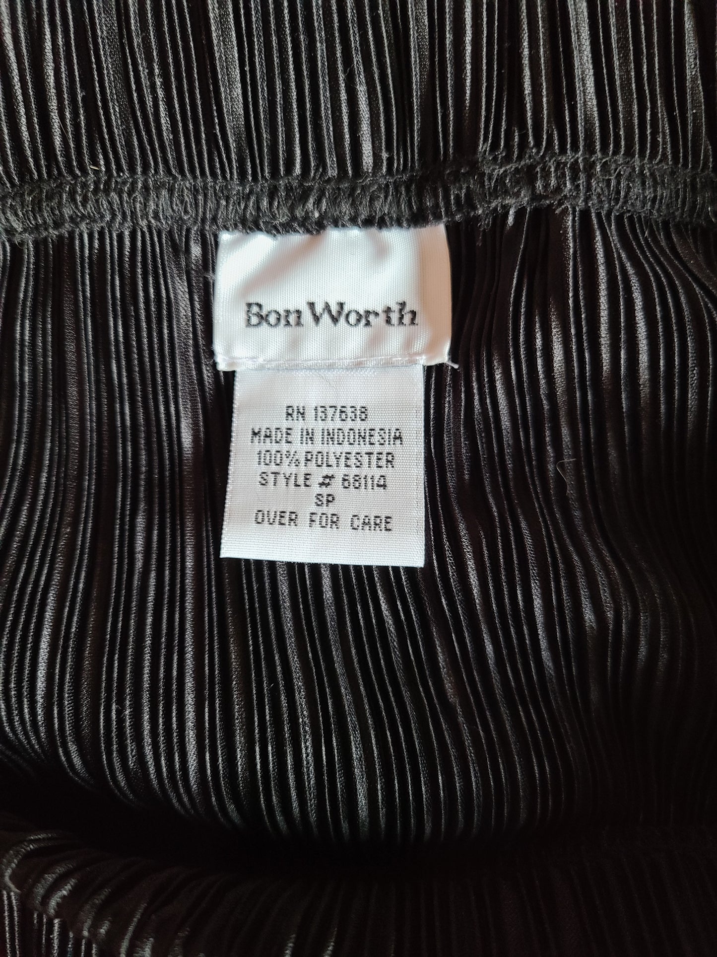 Vintage BonWorth Black Plisse Midi Skirt - Size S/M