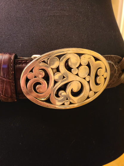 Vintage Brighton Brown Leather Belt - Size 36