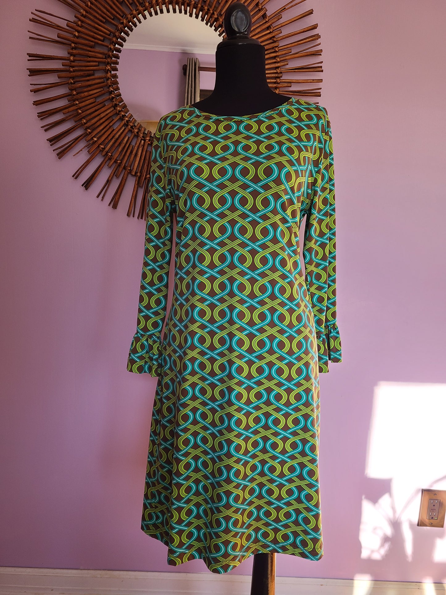 Vintage | Barbara Gerwit Mod Print Dress | Size Large