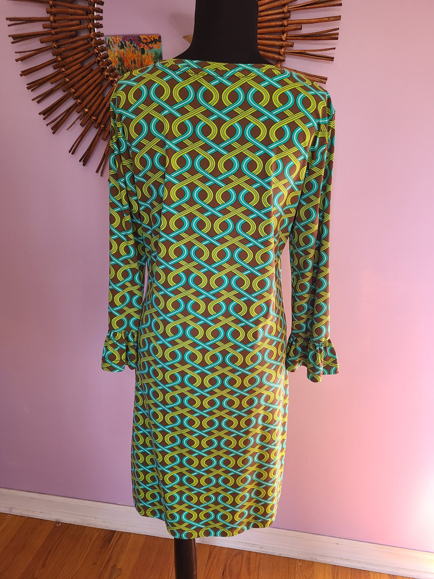 Vintage | Barbara Gerwit Mod Print Dress | Size Large