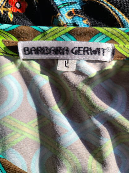 Vintage | Barbara Gerwit Mod Print Dress | Size Large