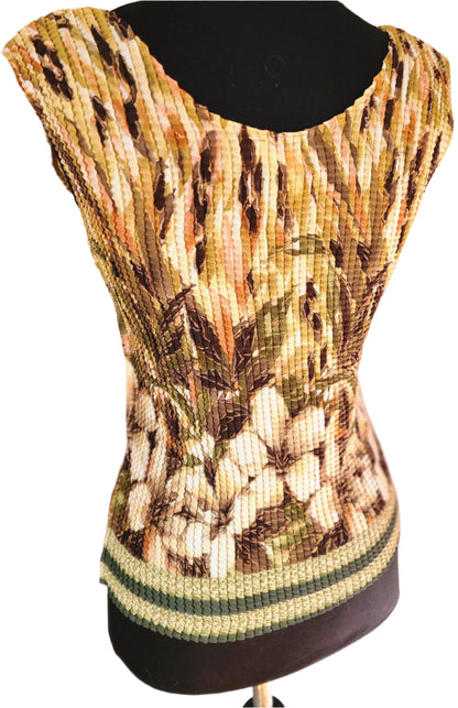 VINTAGE | Nicola Plisse 90s Sleeveless Blouse | Size L