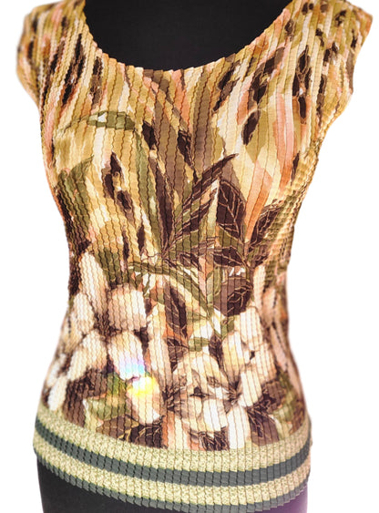 VINTAGE | Nicola Plisse 90s Sleeveless Blouse | Size L
