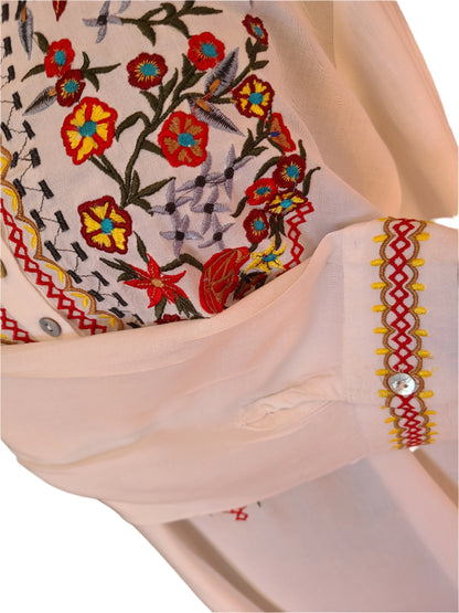 NWT 64 Sixty-Five Brand Embroidered Bohemian Tunic Style Top | Size XL