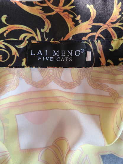 Lai Meng Five Cats Brand Print Blouse | Size L