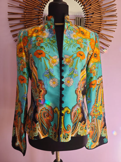 JS Collections Silk Floral Jacket | Size 10