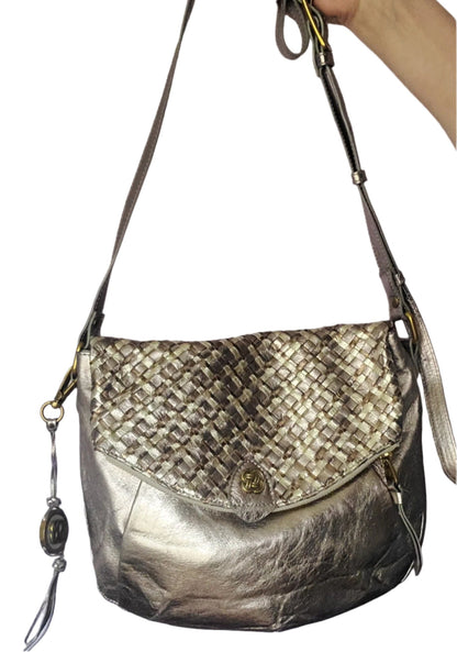 Elliot Lucca Metallic Leather Crossbody Bag