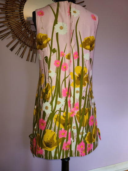 VINTAGE | Sleeveless Cotton Shift Dress | Size S