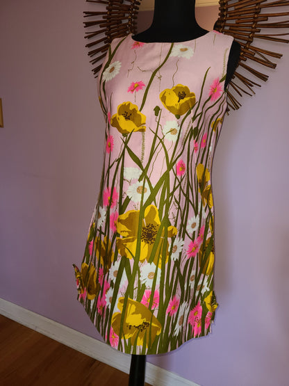 VINTAGE | Sleeveless Cotton Shift Dress | Size S
