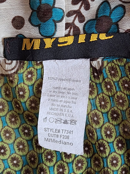 Y2K | MYSTIC Sheer Flounced Blouse | Size S