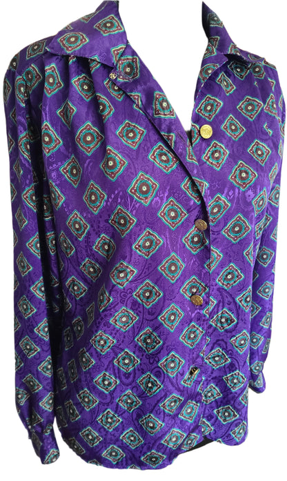 VINTAGE | NOTATIONS Polyester Long Sleeve Blouse | Size 8