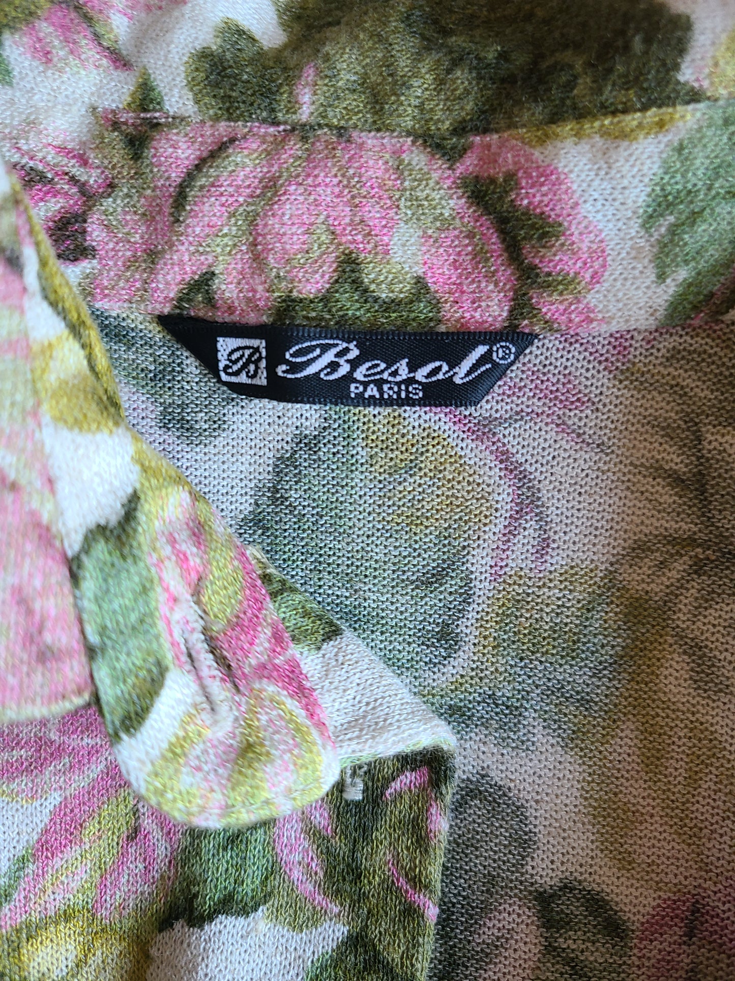 VINTAGE | Besol Paris Floral Polo Blouse | Size S
