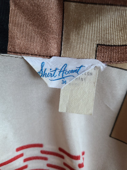 VINTAGE | Shirt Accent Brand 1970'S Disco Blouse | Size S
