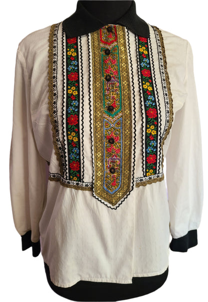 VINTAGE | Hauser Wodell Brand Custom Made Blouse | Size XS (38)
