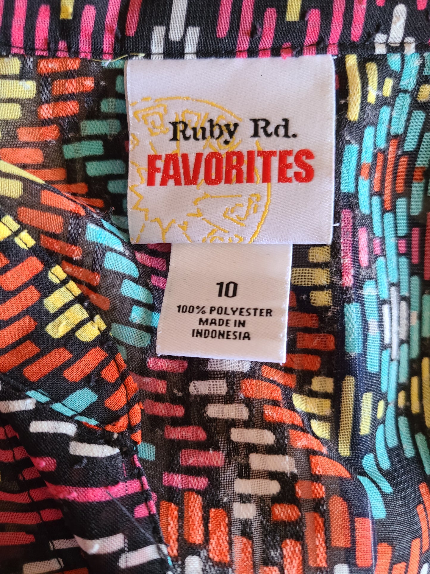 VINTAGE | Ruby Rd FAVORITES Sheer Chevron Print Blouse | Size 10