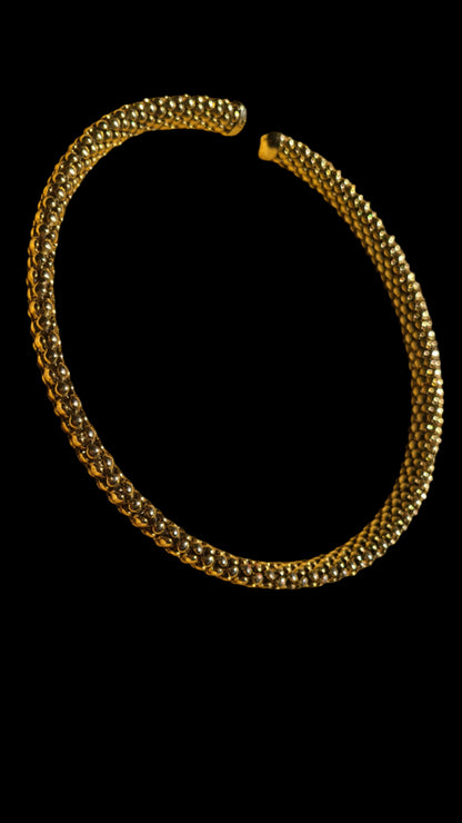 VINTAGE | Gold Tone Mesh Look Flexible Choker