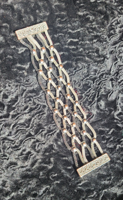 Mesh and Metal Bead Bracelet