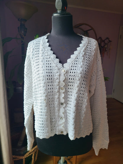 VINTAGE | Renee Hauer Cotton Cardigan | Size M-L