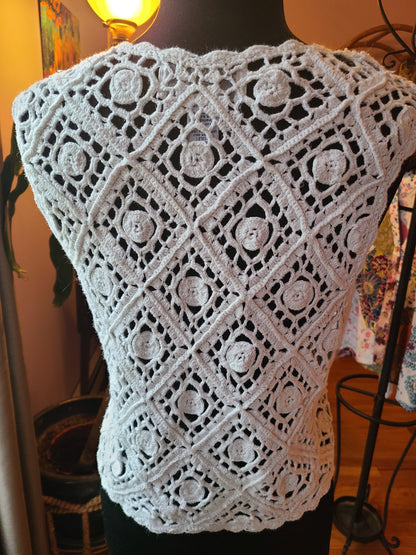 VINTAGE | Allison Brittney Macrame Vest | Size L