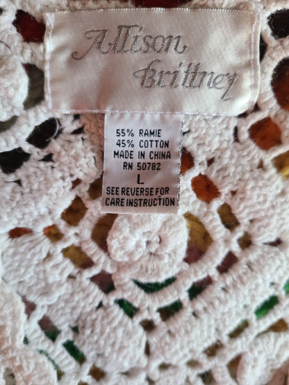 VINTAGE | Allison Brittney Macrame Vest | Size L