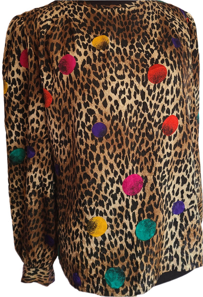 Nicola 80s Animal Print Blouse