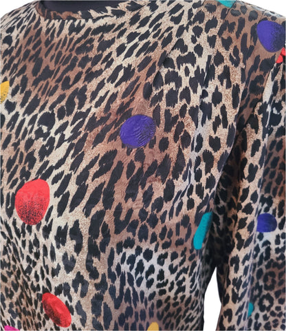 Nicola 80s Animal Print Blouse