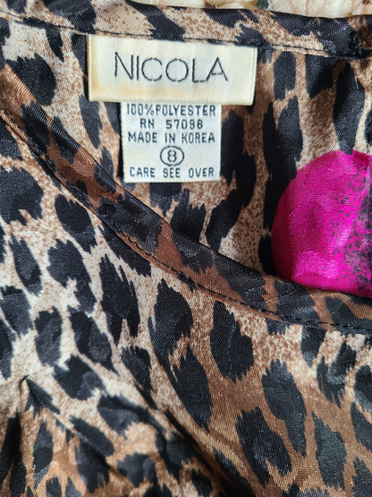 Nicola 80s Animal Print Blouse