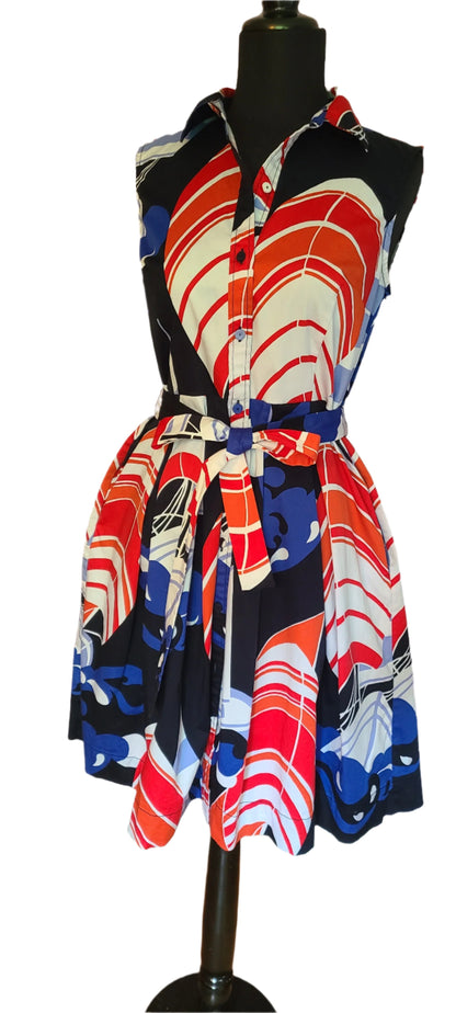 VINTAGE | Nautical Print Dress | Size 6