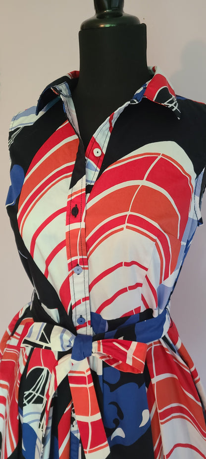 VINTAGE | Nautical Print Dress | Size 6