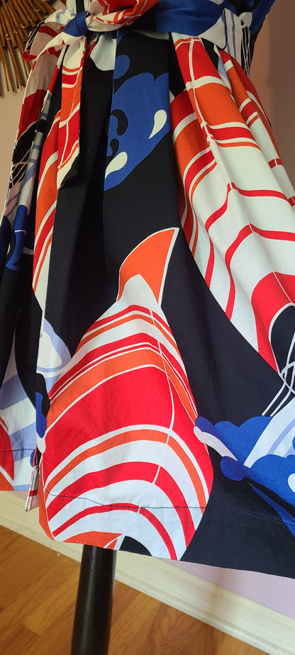 VINTAGE | Nautical Print Dress | Size 6