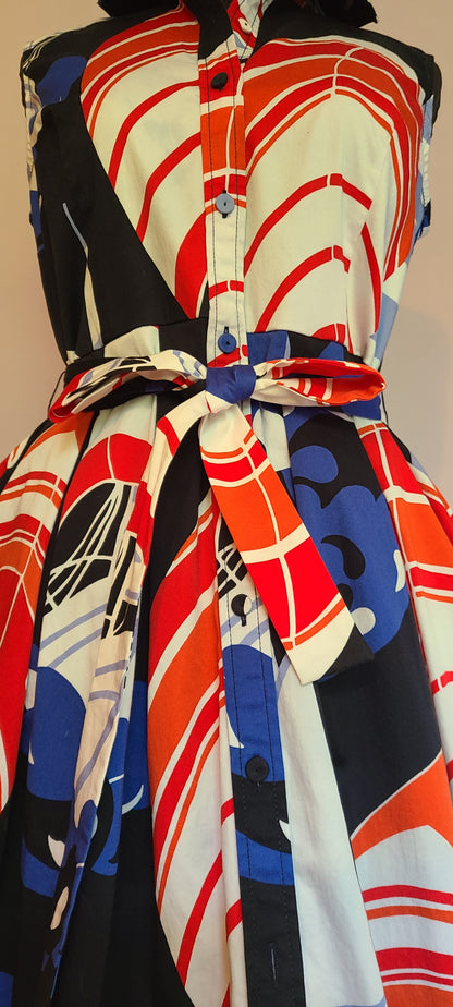 VINTAGE | Nautical Print Dress | Size 6