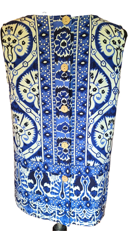 Haute Hippie Batik Print Sleeveless Blouse | Size Large