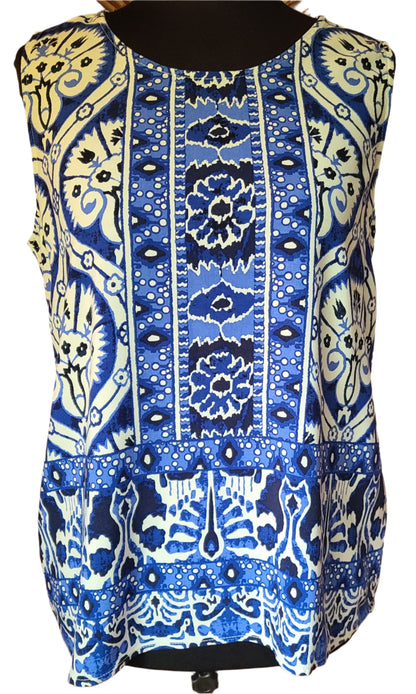 Haute Hippie Batik Print Sleeveless Blouse | Size Large