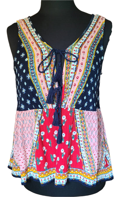 Patrons of Peace Boho Tank Top | Size Medium