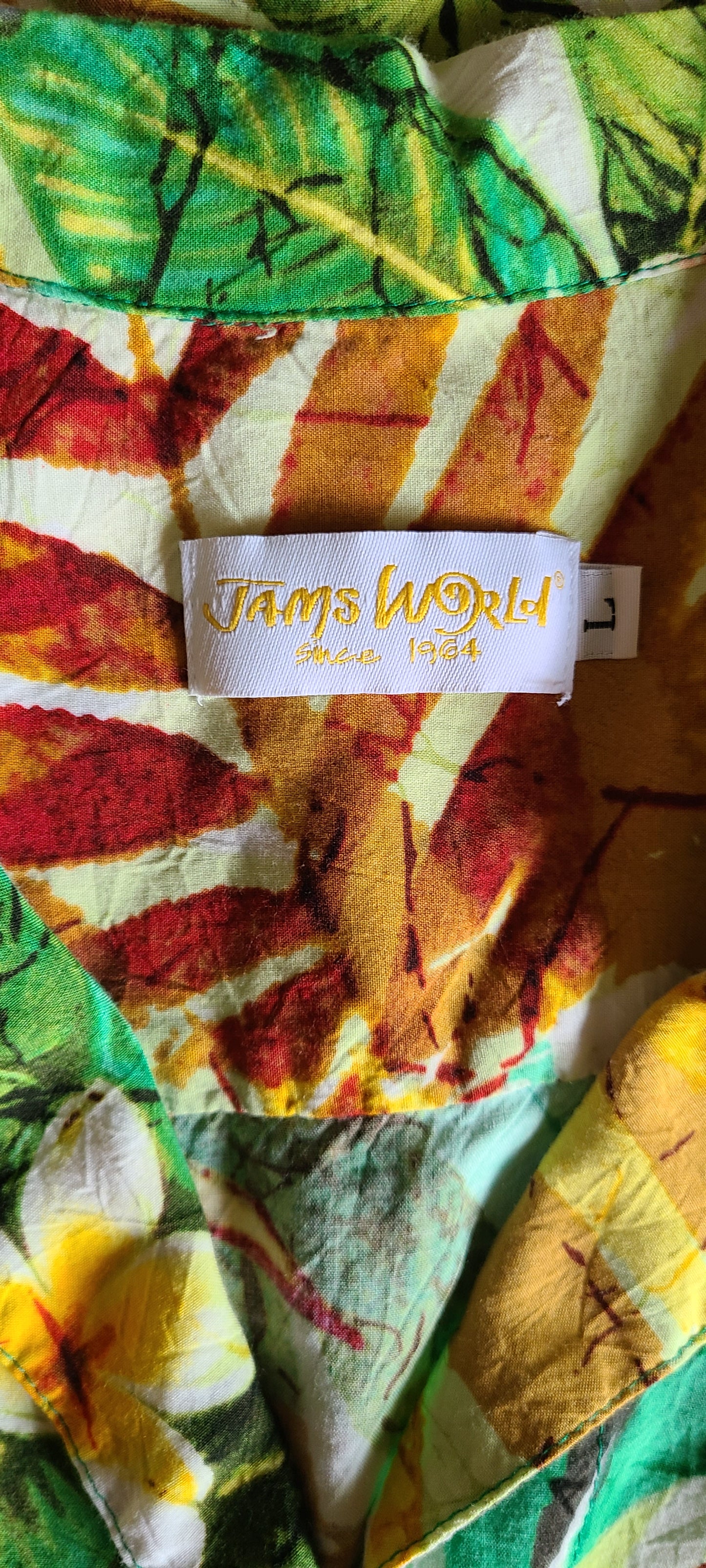 VINTAGE  | Jam's World Rayon Tropical Print Blouse | Size Large