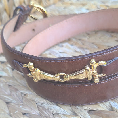 Talbot's Genuine Leather Belt with Horsebit Detail | Size Large