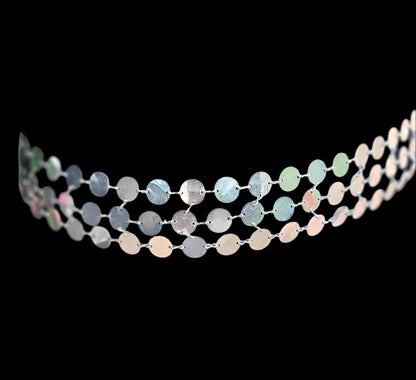 VINTAGE Three-Tier Flat Medallion Metal Belt