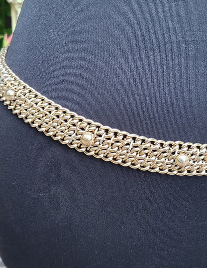 VINTAGE Gold Tone Metal Belt | Size Small