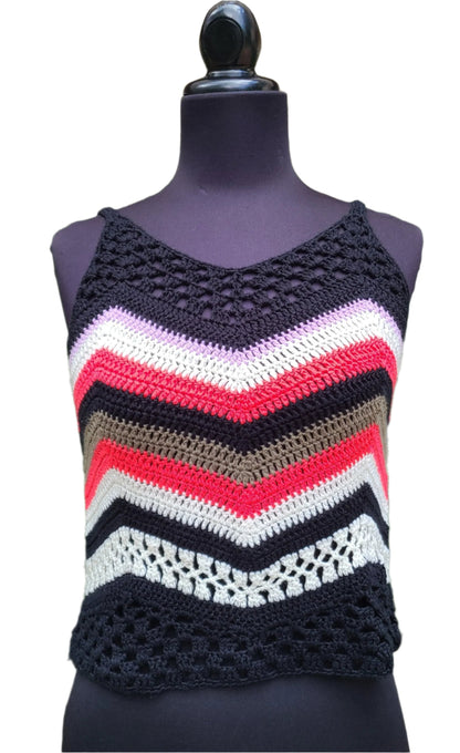 En Creme Crochet Tank Top | Size Medium/Large