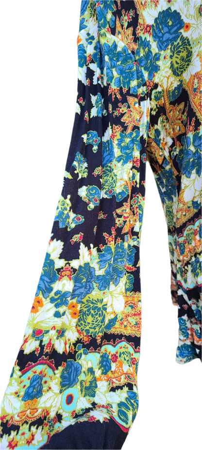 Free People Brand Dark Floral Print Tunic | Size Medium