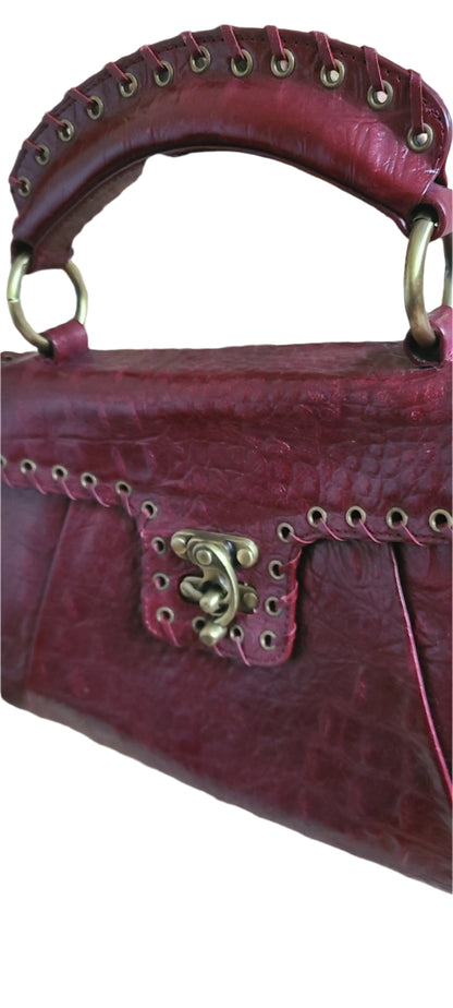 Vintage Arden B Burgundy Top Handle Bag