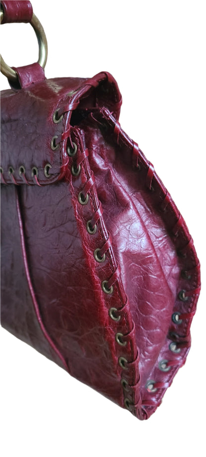 Vintage Arden B Burgundy Top Handle Bag