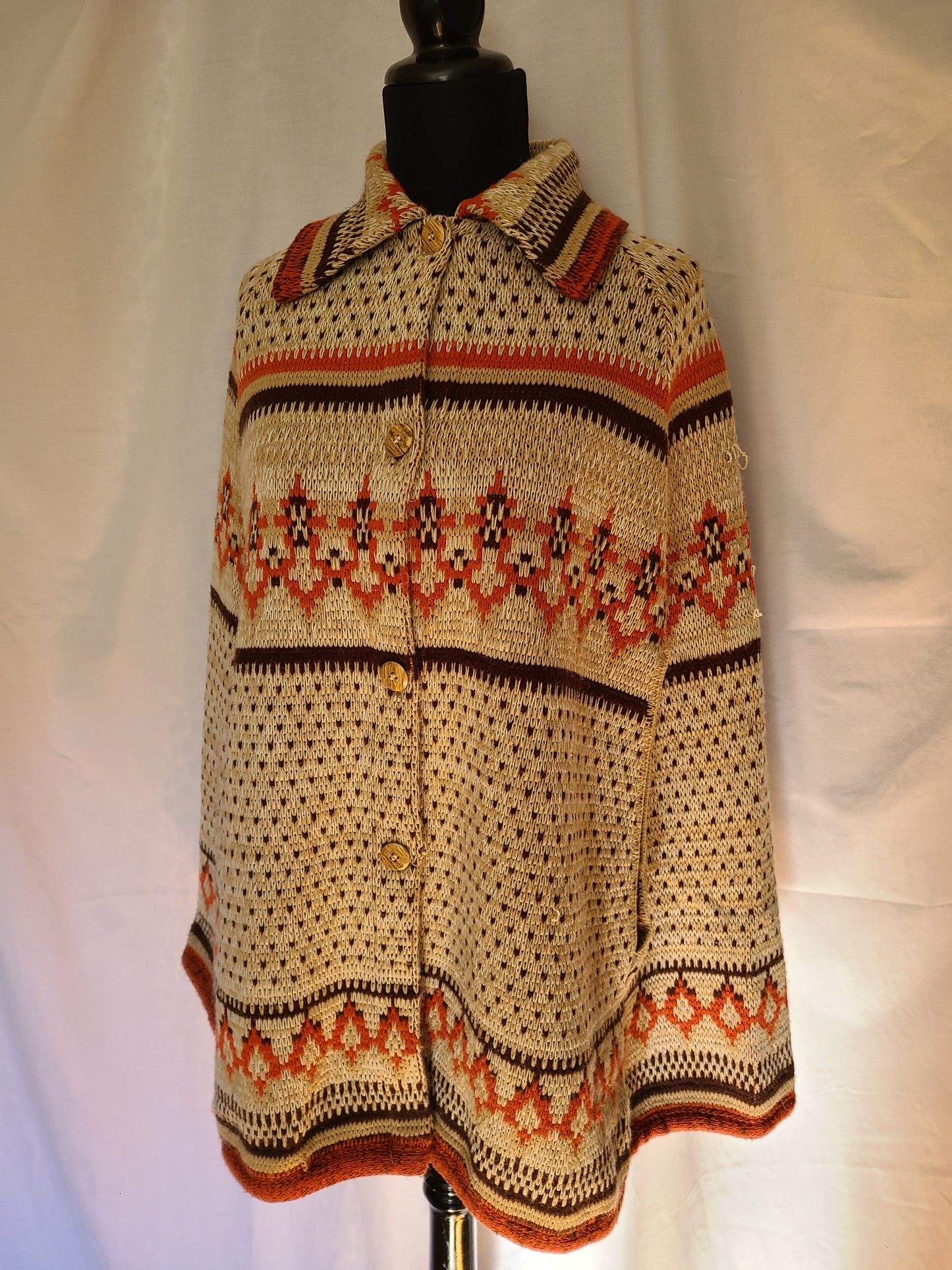 Vintage Sweater Cape Poncho