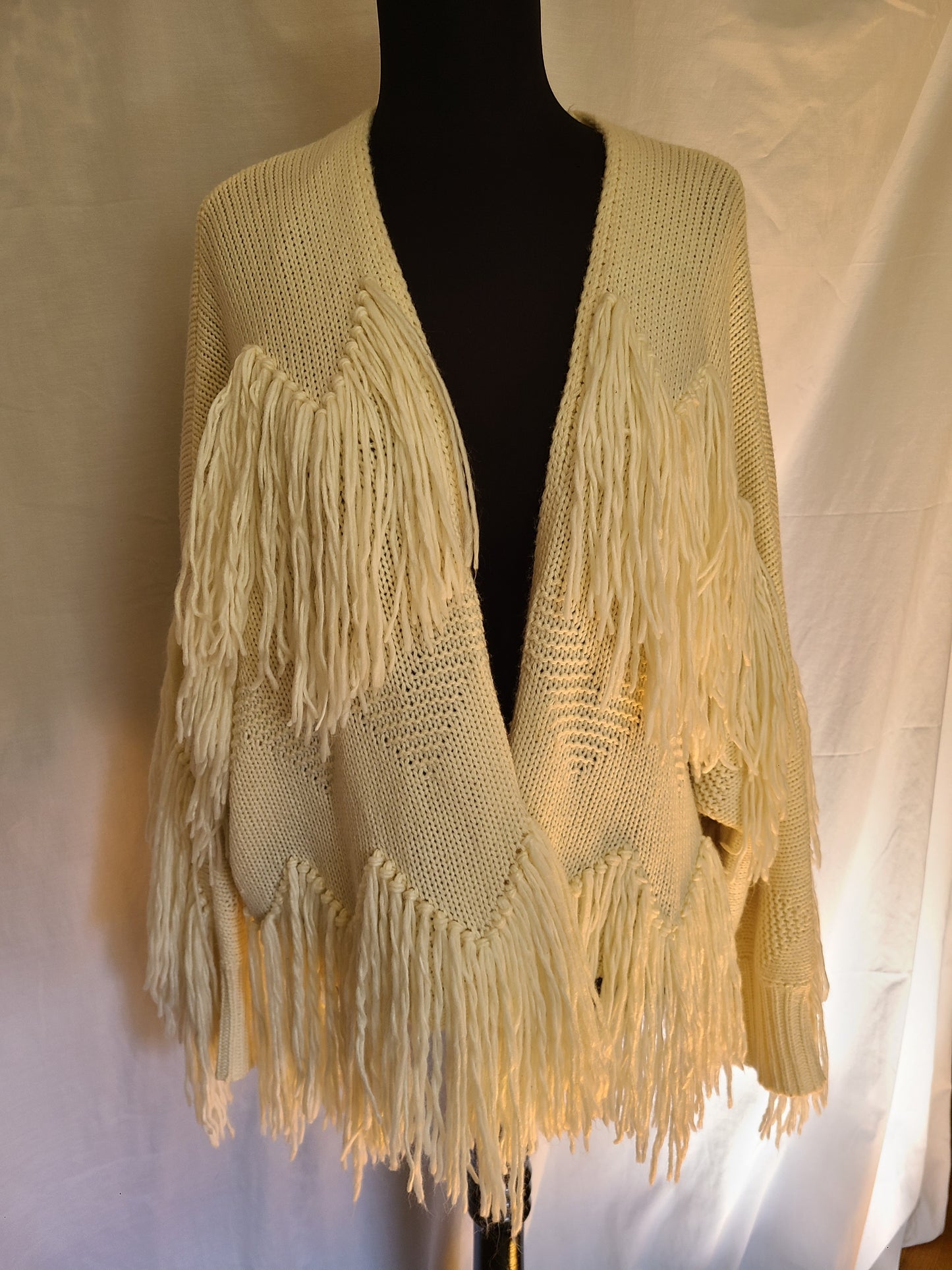 Vici Spruce Fringe Cardigan | Size Medium / Large