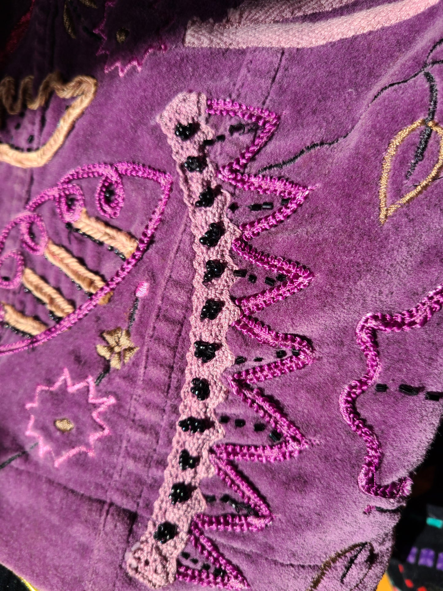 Vintage Coldwater Creek Purple Velvet Embroidered Jacket | Size Small