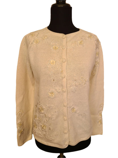 Tiara Beaded Cardigan Sweater | Size Small