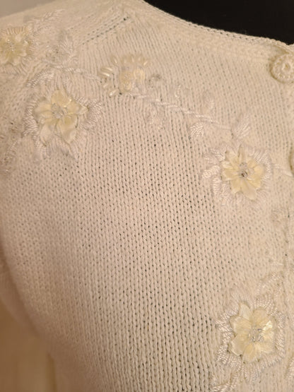 Tiara Beaded Cardigan Sweater | Size Small