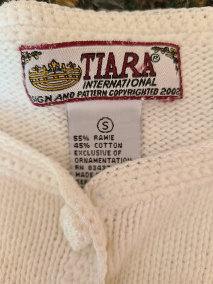 Tiara Beaded Cardigan Sweater | Size Small